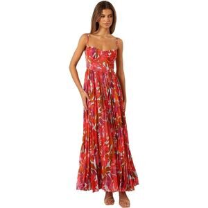 Petal & Pup Women's Achanti Pleated Floral Maxi Dress, Size Lg, In Pink Azalea